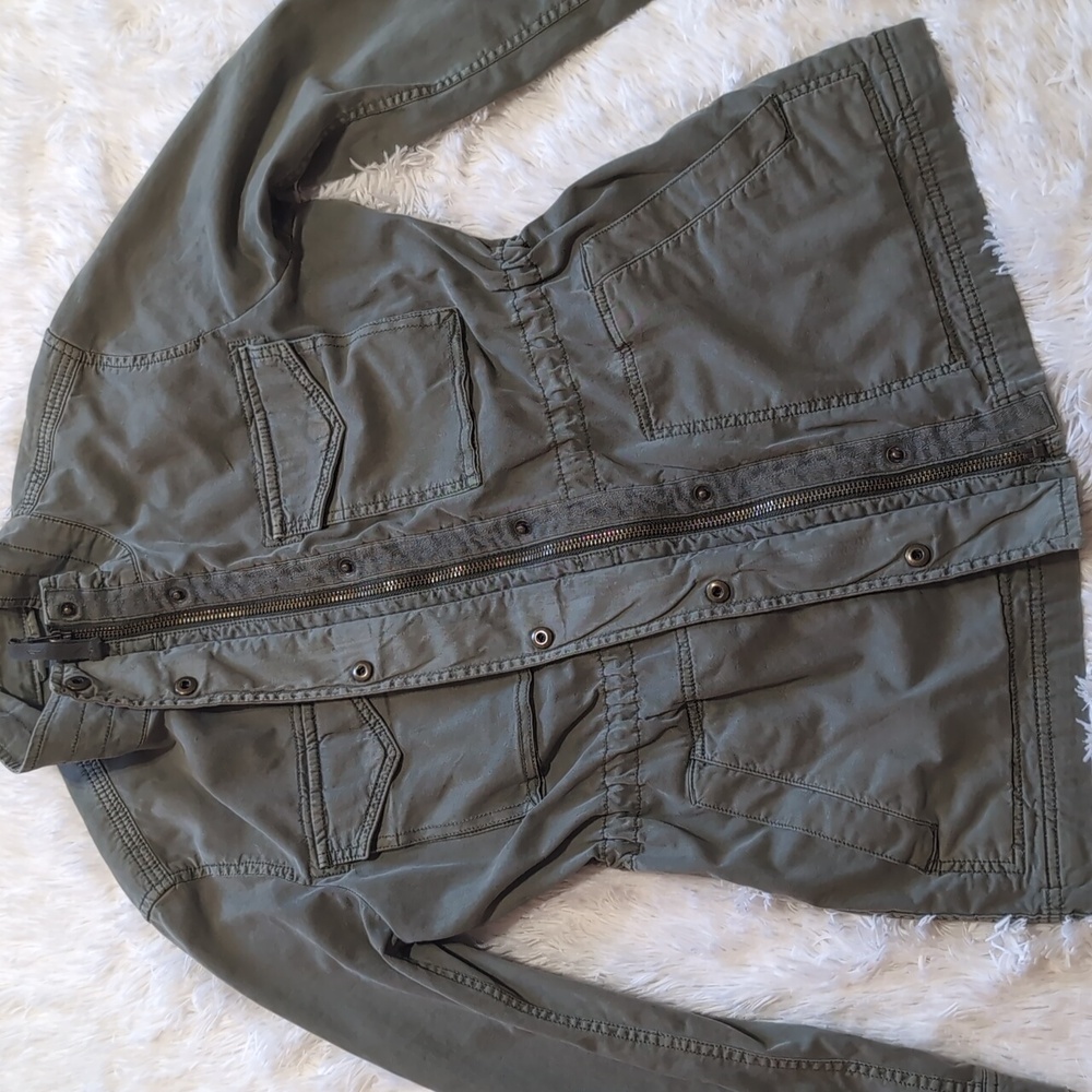 Gap Army Green Garment-Dyed Utility Cargo Jacket Size Small - Picture 9 of 14